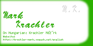 mark krachler business card